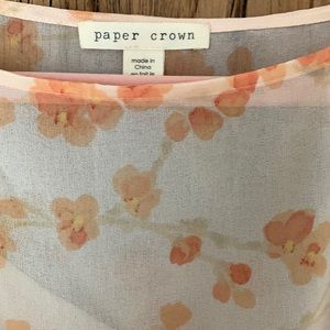 Paper Crown (Anthropologie) peach blossom maxi dress